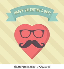 Vector Vintage Happy Valentine's Day Illustration