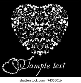 vector vintage heart with space for your text
