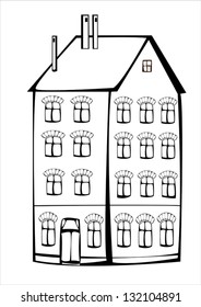 vector vintage house isolated on white background