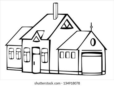 vector vintage house isolated on white background