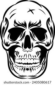 vector vintage human skull concept