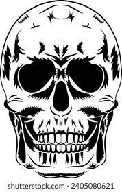 vector vintage human skull concept