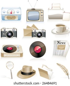 Vector vintage icon set