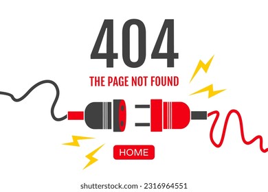 Vector vintage illustration of electric elements. 404 error for your web design.