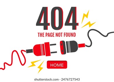 Vector vintage illustration of electric elements. 404 error for your web design.