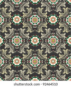 vector vintage illustration with floral elements