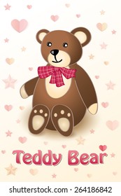 Vector vintage illustration - Teddy Bear