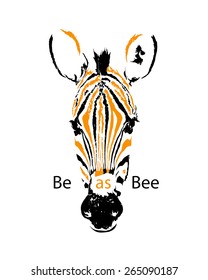 Vector vintage illustration - Zebra stripes as bee