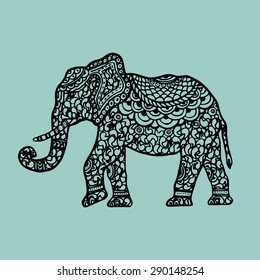 Vector vintage Indian elephant illustration
