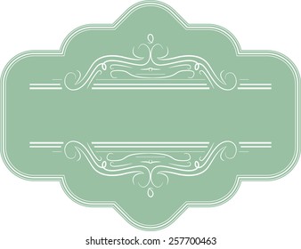 Vector Vintage Insignia, Banner, Logo or Label with Scroll Elements and Border Frames .