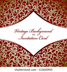 Vector vintage invitation card.