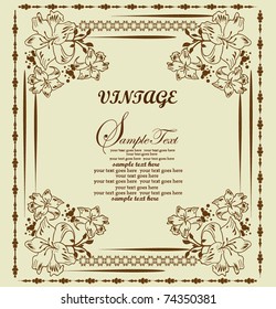Vector Vintage Invitation Card