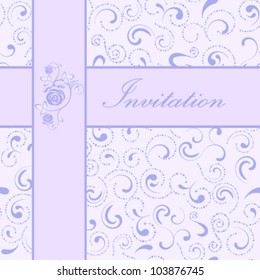 Vector vintage invitation card with ornament floral and rose element. Seamless illustration background