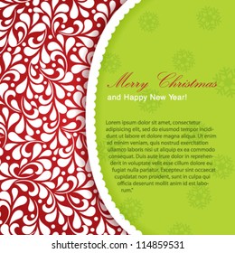 Vector vintage invitation card with ornament background.