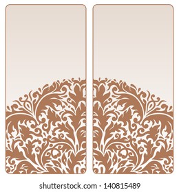 Vector vintage invitation card set. Template frame design for card.