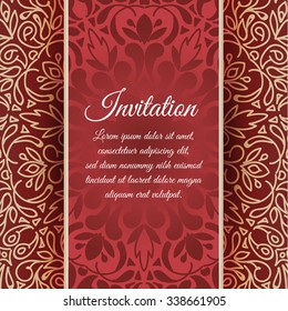 Vector vintage invitation card template