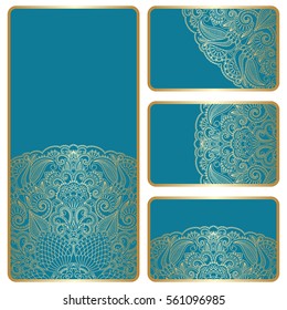 Vector vintage invitation cards with space for text.