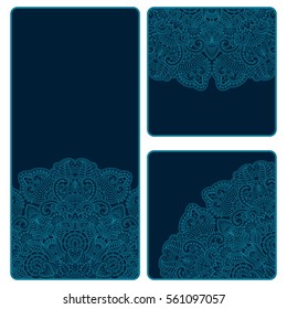 Vector vintage invitation cards with space for text.