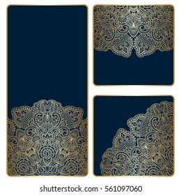 Vector vintage invitation cards with space for text.