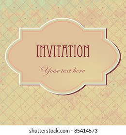 Vector vintage  invitation grunge card. Space for your text or picture.