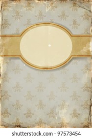Vector vintage invitation with place for text. Label on the old paper