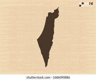 Vektorillustration Vintage von Israel Karte auf altem Hintergrund.
