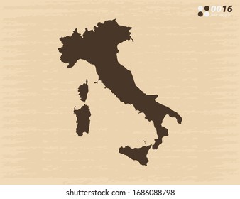 Vector vintage de Italia mapa de fondo de papel antiguo.