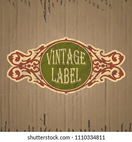 vector vintage items: label Art Nouveau