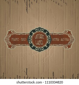 vector vintage items: label Art Nouveau