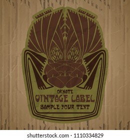 vector vintage items: label Art Nouveau