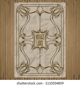 vector vintage items: label Art Nouveau