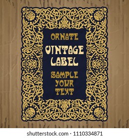 vector vintage items: label Art Nouveau