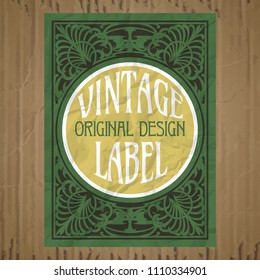 vector vintage items: label Art Nouveau