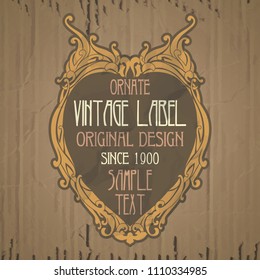 vector vintage items: label Art Nouveau