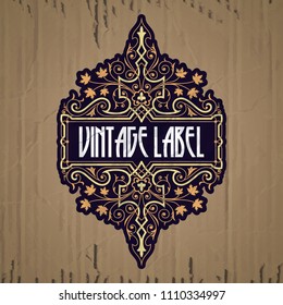 vector vintage items: label Art Nouveau