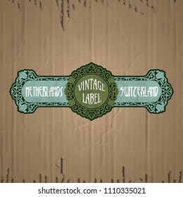 vector vintage items: label Art Nouveau