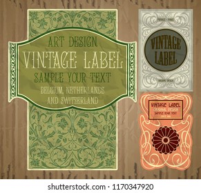 Vektorvintage: Label Art Nouveau