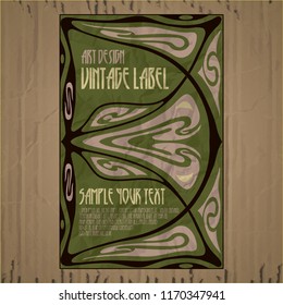 vector vintage items: label Art Nouveau
