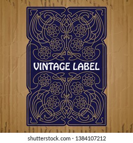 vector vintage items: label Art Nouveau