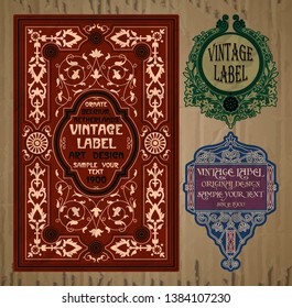 vector vintage items: label Art Nouveau