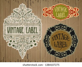 vector vintage items: label Art Nouveau