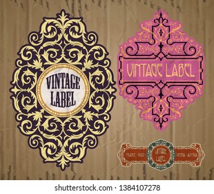 vector vintage items: label Art Nouveau