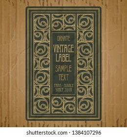 vector vintage items: label Art Nouveau