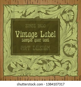 vector vintage items: label Art Nouveau