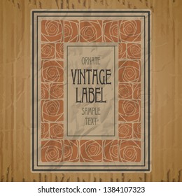 vector vintage items: label Art Nouveau