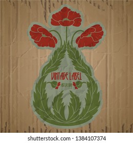 vector vintage items: label Art Nouveau