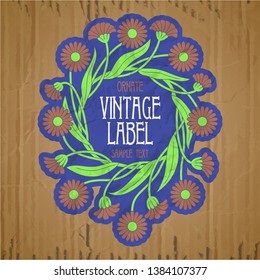 vector vintage items: label Art Nouveau