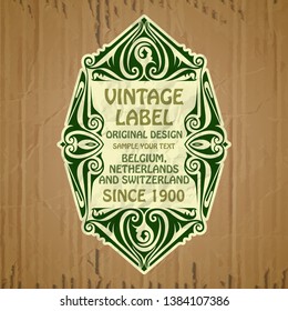 vector vintage items: label Art Nouveau