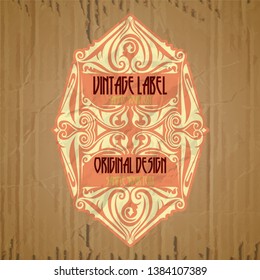 vector vintage items: label Art Nouveau