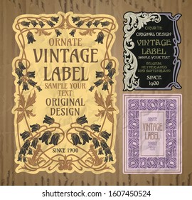 vector vintage items: label Art Nouveau	
